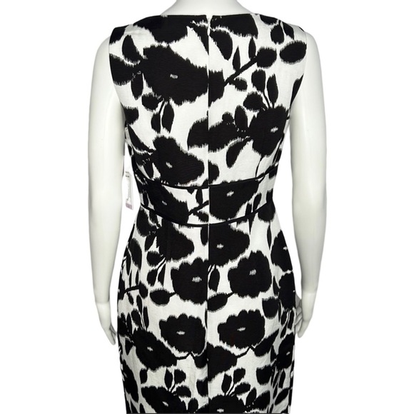 NWT Julia Jordan black white floral sleeveless sheath dress sz 6 - Picture 4 of 7